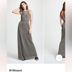 M Missoni Cut Out Collar Dress in Grey Bronze